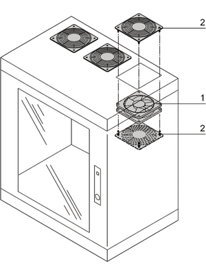 Pentair Schroff - 21236-092 - Fan with grille 119 x 119 x 38 mm 162 m3/h 230 VAC 15 W, 21236-092, Pentair Schroff