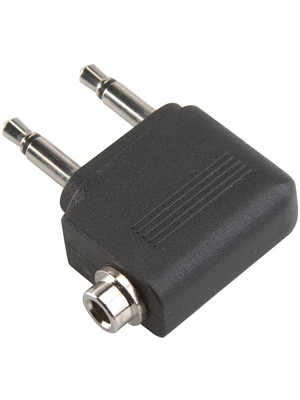 Bandridge - BHP061 - Airplane adapter 2x jack plug, mono male 3.5 mm C 1x jack coupling, stereo female 3.5 mm m C f, BHP061, Bandridge