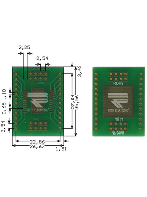 Roth Elektronik - RE968-01 - Prototyping board FR4 Epoxide + chem. Au, RE968-01, Roth Elektronik