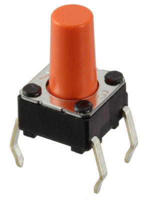 Omron Electronic Components - B3F-1075 - PCB Switch 24 VDC 50 mA Through Hole THT orange, B3F-1075, Omron Electronic Components