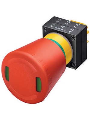 Siemens - 3SB3000-1HA20 - Emergency Stop Mushroom Button, Plastic, latching - reset by turning, 3SB3000-1HA20, Siemens