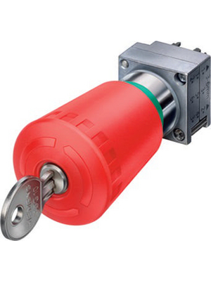 Siemens - 3SB3500-1KA20 - Emergency Stop Mushroom Button, Metal, latching - reset by key, 3SB3500-1KA20, Siemens