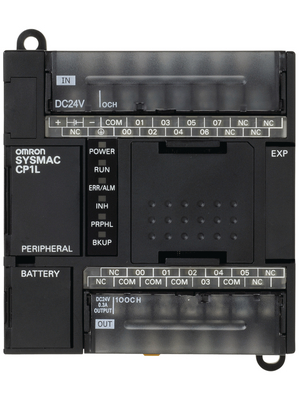 Omron Industrial Automation - CP1L-L14DR-D - Programmable logic controller CP1, 8 DI, 1 AI (Potentiometer 8 Bit), 2 HS, 6 RO, CP1L-L14DR-D, Omron Industrial Automation