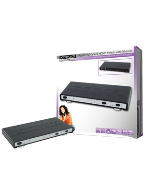 Koenig - KN-HDMISW25 - 4-Port HDMI Switch with Ethernet, KN-HDMISW25, K?nig