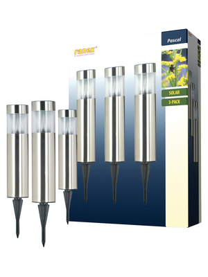 Ranex - RA-OUTDOOR22 - 3 LED solar lights IP44 high-grade steel, RA-OUTDOOR22, Ranex