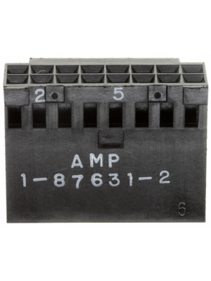 TE Connectivity - 1-87631-2 - Crimp housing Pitch2.54 mm Poles 16 Contact DesignStamped Double row / straight / with polarization AMPMODU MOD IV, 1-87631-2, TE Connectivity