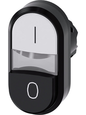 Siemens - 3SU1000-3BB61-0AK0 - SIRIUS ACT Twin Push-Button front element Plastic, white/black, 3SU1000-3BB61-0AK0, Siemens