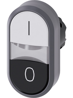 Siemens - 3SU1030-3AB61-0AK0 - SIRIUS ACT Twin Push-Button front element Metal, matte, white/black, 3SU1030-3AB61-0AK0, Siemens