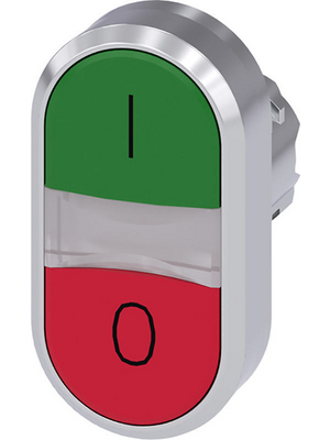 Siemens - 3SU1050-3AB42-0AK0 - SIRIUS ACT Twin Push-Button front element Metal, glossy, red/green, 3SU1050-3AB42-0AK0, Siemens