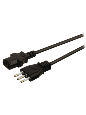 Valueline - VLEP11300B20 - Power Cable Italy Male IEC-320-C13 2.00 m, VLEP11300B20, Valueline