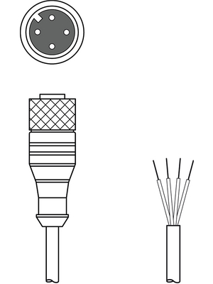 Leuze electronic - KD U-M12-4A-P1-050 - Connection Cable,5 m, KD U-M12-4A-P1-050, Leuze electronic