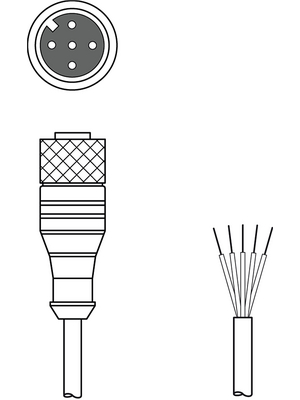 Leuze electronic - K-D M12A-5P-5m-FAB - Connection Cable,5 m, K-D M12A-5P-5m-FAB, Leuze electronic