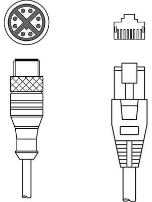 Leuze electronic - KSS ET-M12-8A-RJ45-A-P7-050 - Interconnection cable,5 m,M12 / 8-pole,Male / Male, KSS ET-M12-8A-RJ45-A-P7-050, Leuze electronic
