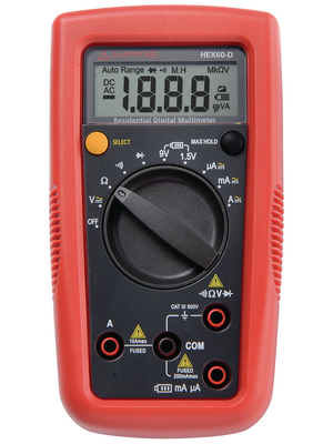 Amprobe - HEX60-D - Multimeter digital RMS 2000 digits 600 VAC 600 VDC 10 ADC, HEX60-D, Amprobe