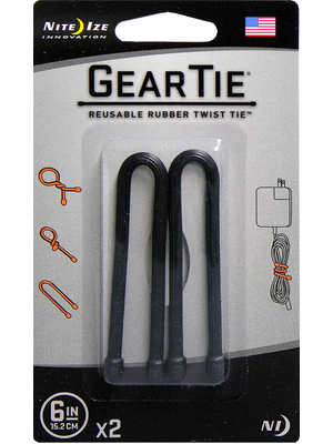 Nite Ize - GEAR TIE 6- BLACK - Gear Tie 6" Black, GEAR TIE 6- BLACK, Nite Ize