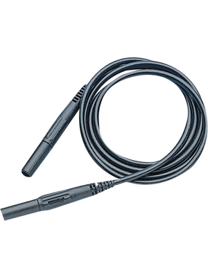 Staeubli Electrical Connectors - XMS-414 BLACK - Safety test lead ? 4 mm black 100 cm 1 mm2 CAT III, XMS-414 BLACK, St?ubli Electrical Connectors