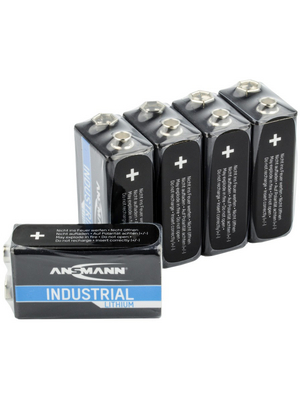 Ansmann - LITHIUM INDUSTRIAL 5E BOX - Primary battery 9 V 6AM6/9V Pack of 5 pieces, LITHIUM INDUSTRIAL 5E BOX, Ansmann