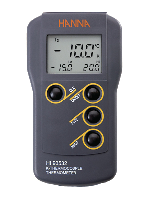 Hanna - HI 93532 - Thermometer 2x -200...+1370 C, HI 93532, Hanna