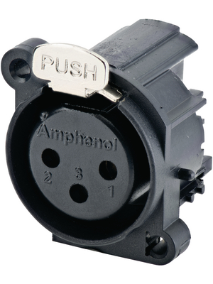 Amphenol - AC3FAH-AU-B - XLR, Receptacle 3 N/A AC PCB black, AC3FAH-AU-B, Amphenol