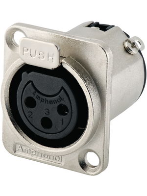 Amphenol - AC3FDZ - XLR, Receptacle 3 AC Soldering Connections nickel-plated, AC3FDZ, Amphenol