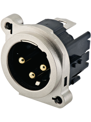 Amphenol - AC3MBV-AU-B - XLR, Receptacle 3 N/A AC PCB nickel-plated, AC3MBV-AU-B, Amphenol