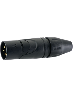 Amphenol - AX4MB-AU - XLR, Cable plug 4 N/A AX Soldering Connections black, AX4MB-AU, Amphenol