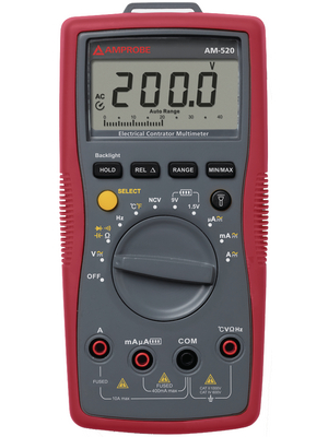 Amprobe - AM-520-EUR +CAL - Multimeter digital RMS 3999 digits 600 VAC 600 VDC 10 ADC, AM-520-EUR +CAL, Amprobe