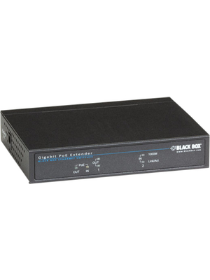 Black Box - LPR1101 - Gigabit PoE Repeater, 2x RJ45, LPR1101, Black Box
