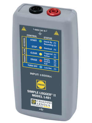 Chauvin Arnoux - L481 - Data logger Channels=1 Voltage USB, L481, Chauvin Arnoux