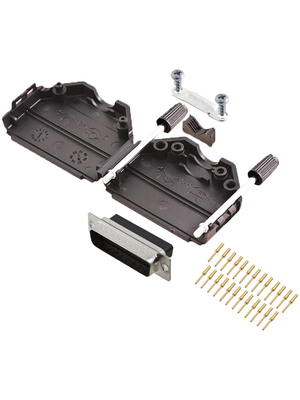 Encitech Connectors - DPPK25-BK-DBCP-K - D-Sub plug kit 25P, DPPK25-BK-DBCP-K, Encitech Connectors