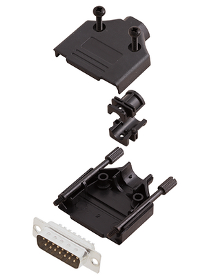 Encitech Connectors - DTPK-P-15-DMP-K - D-Sub plug kit 15P, DTPK-P-15-DMP-K, Encitech Connectors