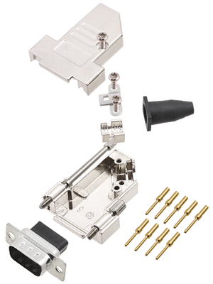 Encitech Connectors - DTSL09-LJSRG-S-DBCP-K - D-Sub plug kit 9P, DTSL09-LJSRG-S-DBCP-K, Encitech Connectors