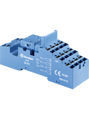 Finder - 94.P4.SPA - Relay socket, DIN rail 35 mm, 94.P4.SPA, Finder