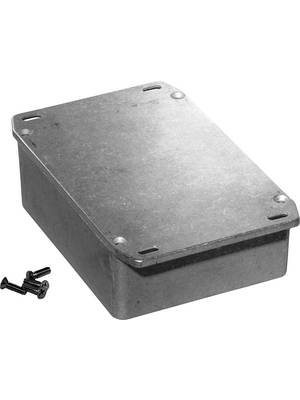 Hammond - 1590BBSFL - Metal enclosure, Natural aluminum, 94 x 114 x 42.1 mm, Die cast aluminium / Alloy, IP 54, 1590, 1590BBSFL, Hammond