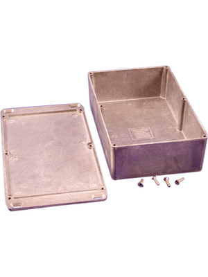 Hammond - 1590DFL - Metal enclosure, Natural aluminum, 119.5 x 183.9 x 56 mm, Die cast aluminium / Alloy, IP 54, 1590, 1590DFL, Hammond