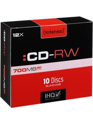 Intenso - 2801622 - CD-RW 700 MB 10x Slim Case, 2801622, Intenso