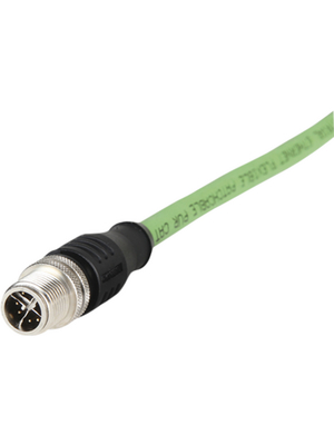 Metz Connect - 142M2X10010 - Ethernet cable assembly, M12 Straight, PUR, green, 142M2X10010, Metz Connect