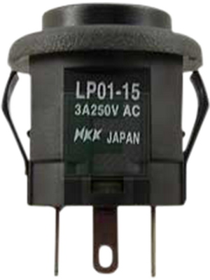 NKK - LP0115CMKW01A - Push-button switch, 3 A, on-(on), LP0115CMKW01A, NKK