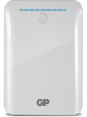 GP Batteries - GPGL301 PORTAB POWERBANK WHITE - Charger, Li-polymer/Li-ion Li-Po 5 VDC: 2.1 A+1 A (Dual Output), GPGL301 PORTAB POWERBANK WHITE, GP Batteries