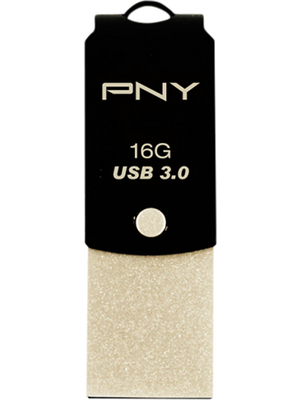 PNY - FDI16GUCD10K-EF - USB Stick Duo Link 16 GB black / gold, FDI16GUCD10K-EF, PNY
