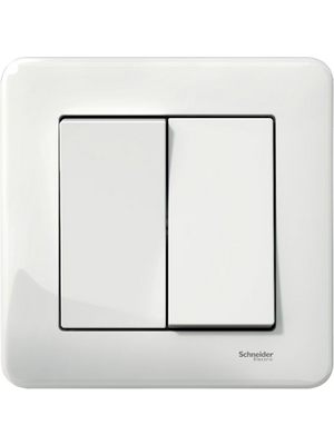 Schneider Electric - EXXACT STR?MST?LLARE D-TRA - Rocker switch, Flush mounted, 87 x 87 x 15 mm, double 2-way, EXXACT STR?MST?LLARE D-TRA, Schneider Electric