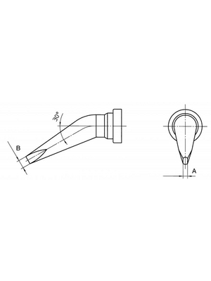 Weller - LT HX - Soldering tip Chisel-shaped, bent 30°, LT HX, Weller