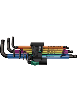 Wera - 950 SPKL/9SMNMCSB COLOUR - L-key set, Hex-Plus, 950 SPKL/9SMNMCSB COLOUR, Wera