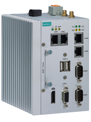 Moxa - MC-1121-E4-T-W7E - Quad-core fanless computer DIN-rail Default 2 GB, MC-1121-E4-T-W7E, Moxa