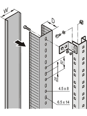 Pentair Schroff - 21100-123 - Cable ducting assembly kit, 21100-123, Pentair Schroff
