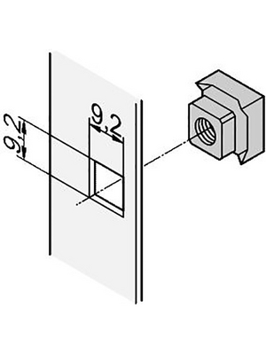 Pentair Schroff - 21101-171 - Square nut earthing, 21101-171, Pentair Schroff
