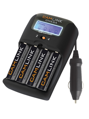 Camlink - CL-OMEGA-27UK - Charger and batteries 4 channels 12 DC / 230 VAC 1.2 V, CL-OMEGA-27UK, Camlink