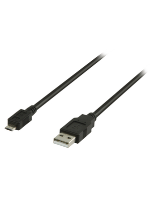 Valueline - VLCP60500B20 - Micro USB 2.0 cable 2.00 m black, VLCP60500B20, Valueline
