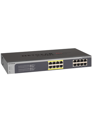 Netgear - JGS516PE-100EUS - ProSAFE Plus Switch 16x 10/100/1000 (8x PoE) Desktop / 19", JGS516PE-100EUS, Netgear