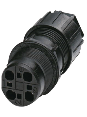 Phoenix Contact - QPD W 3PE2,5 6-10 M25 DT BK - Panel feed-through connector push-in Poles 3+PE, QPD W 3PE2,5 6-10 M25 DT BK, Phoenix Contact